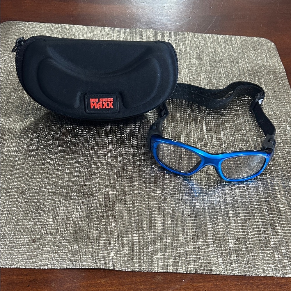 Kids Blue Sport Glasses with Protective Case
